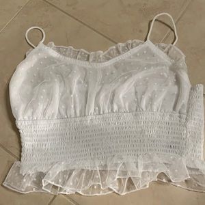 White lace crop top